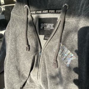 Velvet PINK zip up!